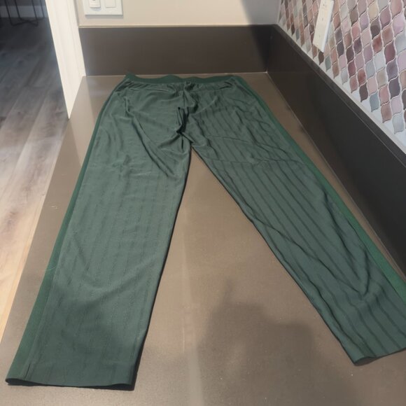 NWOT Athleta Brooklyn Mid Rise Ankle Pant Color: Seaweed Gloss Stripe 4 Tall - Picture 5 of 6